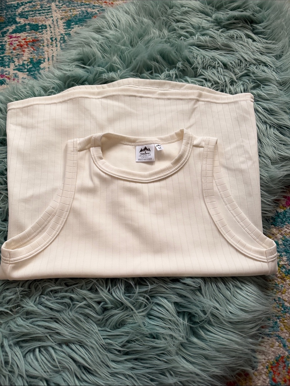 LumberJill Ribbed Switzer Cream Tank Top - Size M